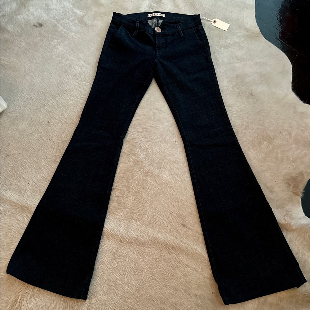 J Brand Dark Wash Tailored Trouser Flare Jeans | Size 25 NWOT | Big Button